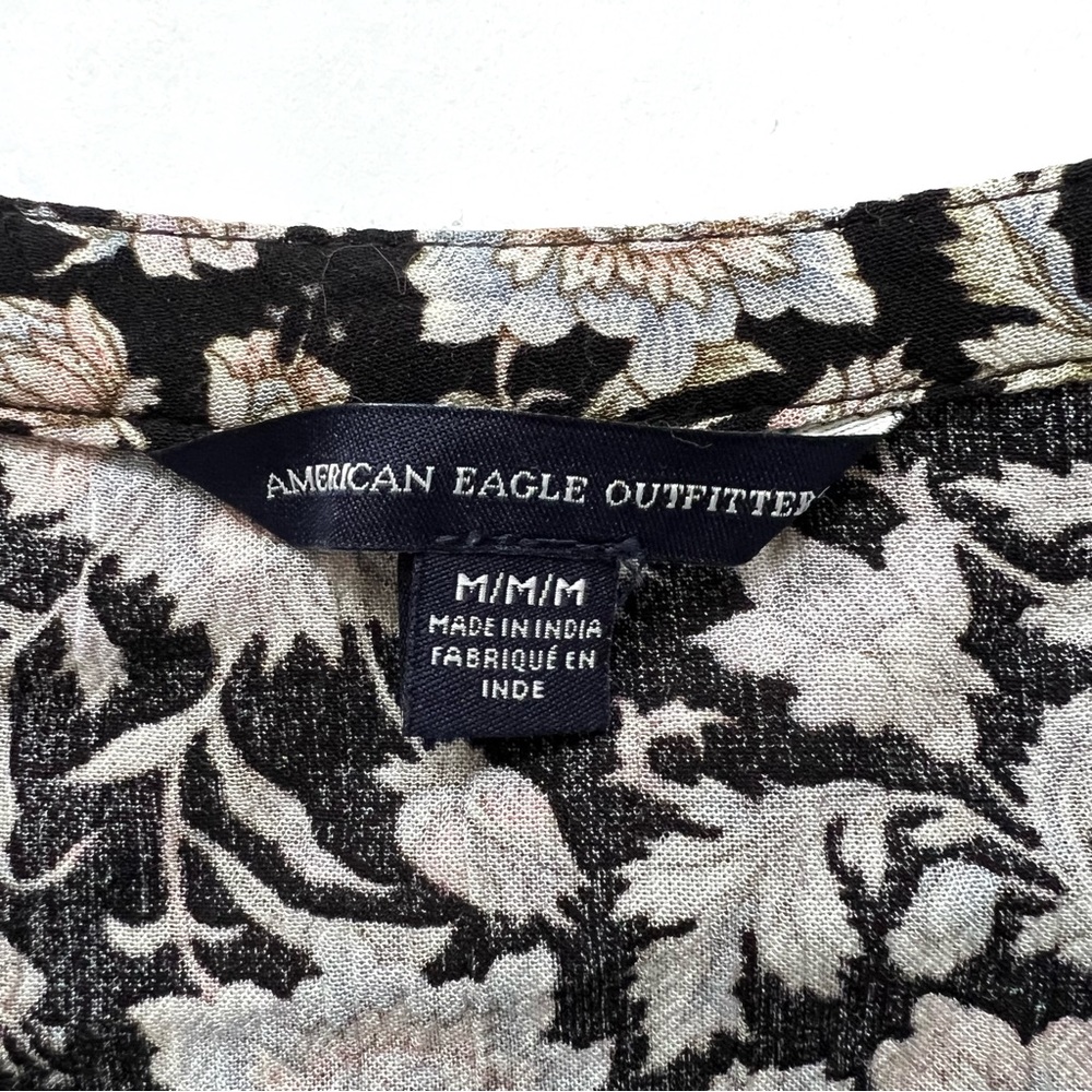 AMERICAN EAGLE OUTFITTERS AEO CUTOUT Floral Tunic Bell Sleeve Tiered Ruffled… - Picture 10 of 16